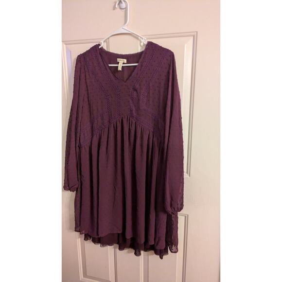 Matilda Jane Purple Dress Medium, Sheer and Lined, Dot Pattern, 26641D, Peasant - Picture 1 of 10